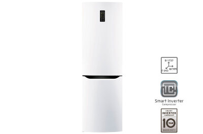 Холодильник LG GA-B409SQCL холодильник, 312л, 2-камерный, генератор льда, 59.5x64.3x190.7см, белый