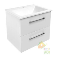 NEMO комплект мебели 60см белый: тумба подвесная, 2 ящика + умывальник накладной