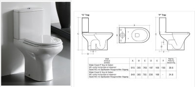 Комплект RAK Ceramics Compact (унитаз, бачок, крышка) ivory горизонтальный слив P-trap 