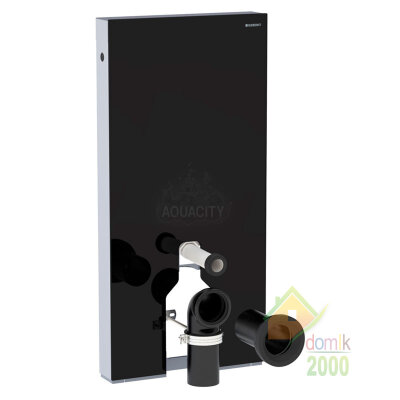 Monolith Монтажный модуль для напольного унитаза, 101 см, подключение под углом 90 градусов, черное стекло 