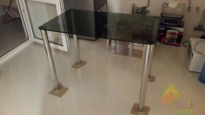 Стол стеклянный графит Стол стеклянный графит