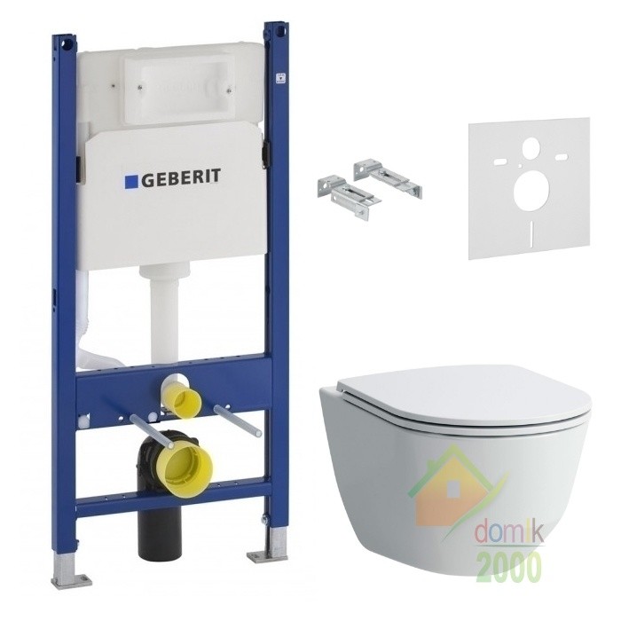 Комплект: PRO унитаз Rimless, подвесной, в комплекте с сиденьем Slim, Geberit Duofix монтажный комплект для подв. унитаза, Н112, 12см, без клавиши