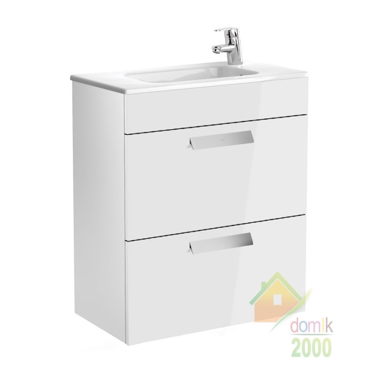 DEBBA шкафчик 60 см + умывальник,  в комплекте с сифоном, с 2-мя ящиками, белый глянец