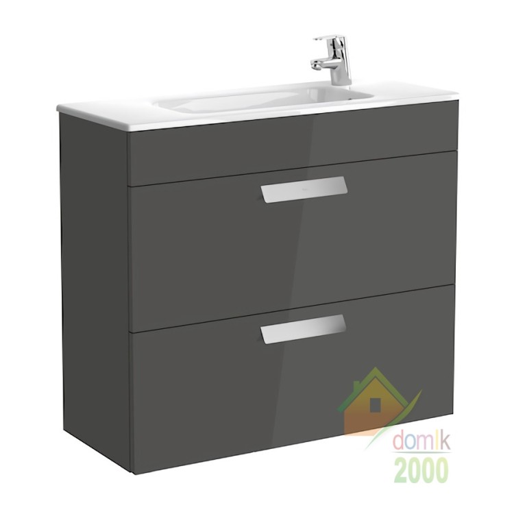 DEBBA шкафчик 80см + умывальник,  в комплекте с сифоном, с 2-мя ящиками, серый антрацит