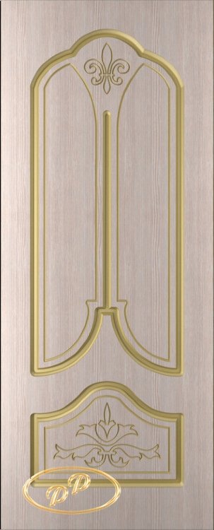 Двеь межкомнатная60 Афина (шпон БЕЛЕН. ДУБ, бесцв.лак, паз золото) ДГ