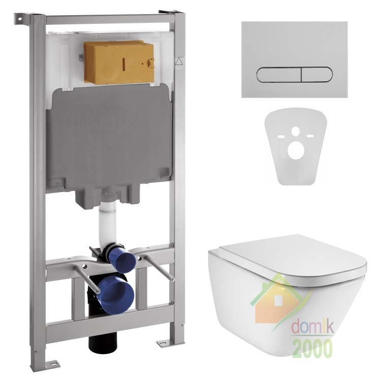 Комплект: GAP Rimless унитаз подвесной с сиденьем slow-closing, VOLLE Master инсталляция 4в1, хромированная клавиша