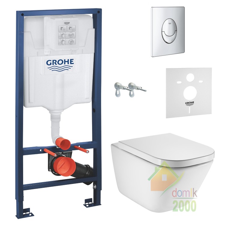 Комплект: GAP Rimless унитаз подвесной с сидением soft close, комплект инсталляции Rapid SL 38721001