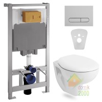 Комплект: MARO унитаз подвесной, сиденье мягкое(492*354*400мм)+VOLLE MASTER Комплект инсталляции 4в1, (хром)