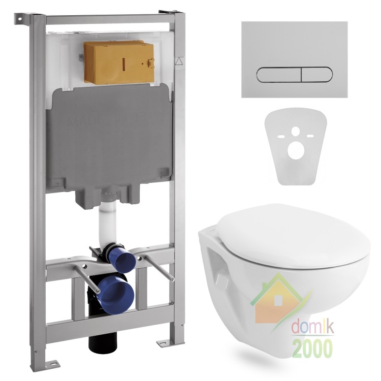 Комплект: MARO унитаз подвесной, сиденье мягкое(492*354*400мм)+VOLLE MASTER Комплект инсталляции 4в1, (хром)