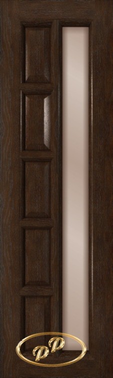 60 Вега шпон НАТУР. ДУБ тон Каштан мат.без рис. на бронзе 2-е матир. (боковое) ДО