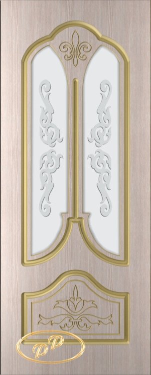 90 Афина (шпон БЕЛЕН. ДУБ, бесцв.лак, пазы зол., мат. с рис. 2-е матир.(полное)) ДО