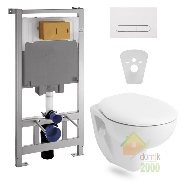 Комплект: MARO унитаз подвесной, сиденье мягкое(492*354*400мм)+Комплект инсталляции Volle Master 4в1(белая клавиша)