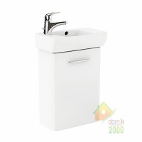 NOVA PRO комплект: умывальник 45cm прямоугольный, левое отверстие + шкафчик для умывальника белый глянец (пол)