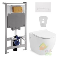 Комплект: AMADEUS унитаз 55,5*37,5*34см подвесной с сидением+Volle Master 4в1 (белая клавиша)