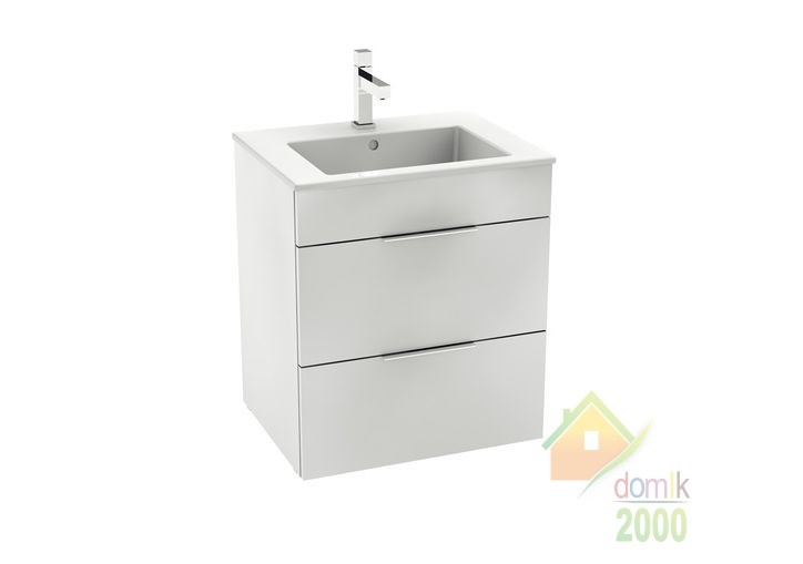 SUIT тумба 540*422*620мм с раковиной, 1 отверстие под смеситель, 2 выдвижных шкафчика, цвет белый глянец