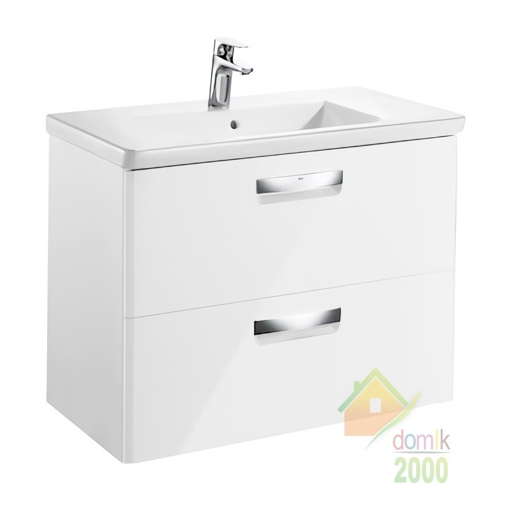 GAP тумба 800*440*645мм с раковиной, 2 выдв.ящика, цвет белый глянец