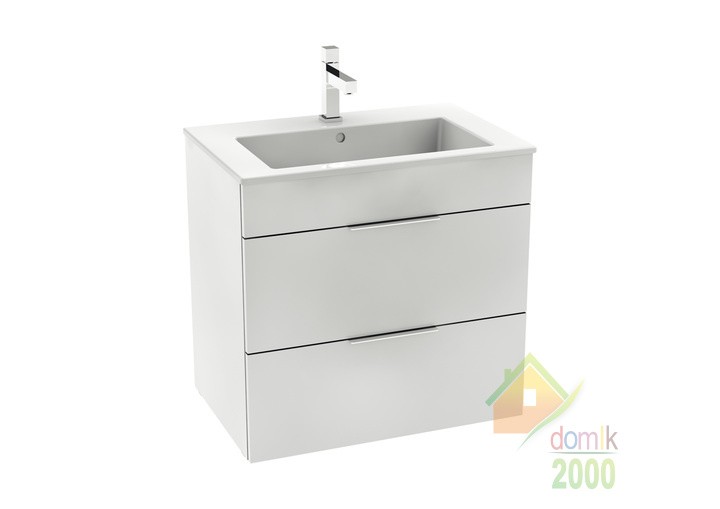 SUIT тумба 640*422*620мм, с раковиной с 1-м отв. под смес. посредине, подвесная, белый глянец