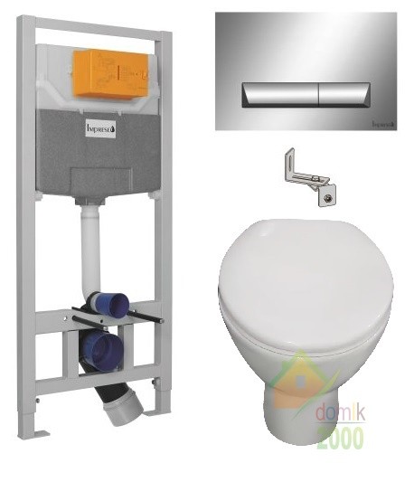 Комплект: инсталляция Imprese 3в1 + KAMPA унитаз подвесной 50*37*37см, сидение slow-closing