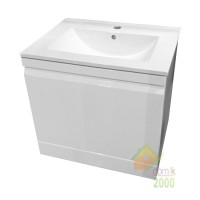 ORLANDO комплект мебели 60см белый: тумба подвесная со скрытым ящиком + умывальник накладной