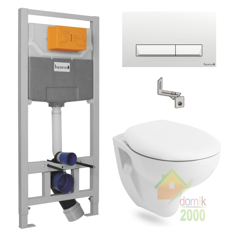 Комплект: MARO унитаз подвесной, сиденье мягкое+Комплект инсталляции Imprese 3в1 (клавиша PAN Laska bila)