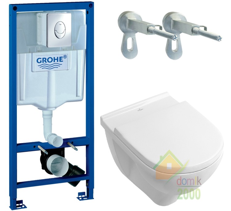 Комплект: O.NOVO (комп) 5660H101унитаз подв. 36*56см+сид.на унитаз с функц.soft closing+GROHE инсталяция 38721001