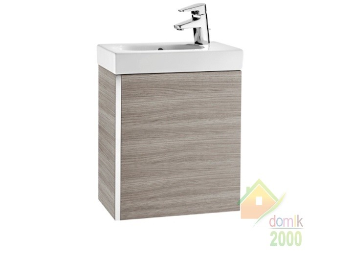 MINI комплект: тумба 45*50*25см, с дверцей, без ножек, умывальник 45*7,5*25см, с отв. под смеситель, цвет текстурированный серый