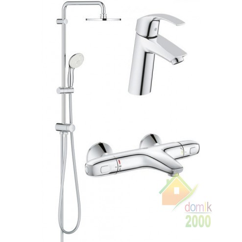 Eurosmart GROHE набор смесителей для ванны с термостатом 23324001+34155003+27389002