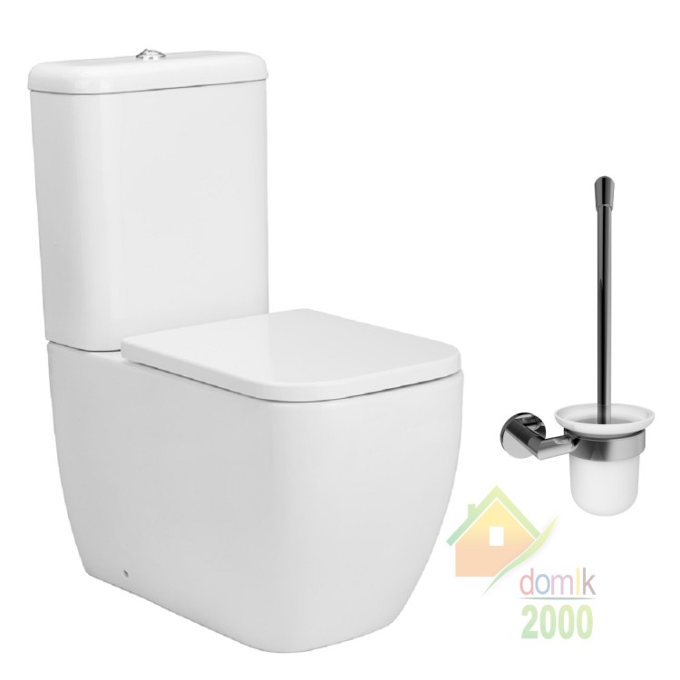 Комплект: ORLANDO Компакт напольный гор. выпуск, сиденье твердое Slim slow-closing (660*355*850мм) + HRANICE щетка для унитаза