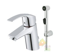 смеситель для умывальника, однорычажный, с гигиенической лейкой Grohe Eurosmart Артикул производителя 23124002