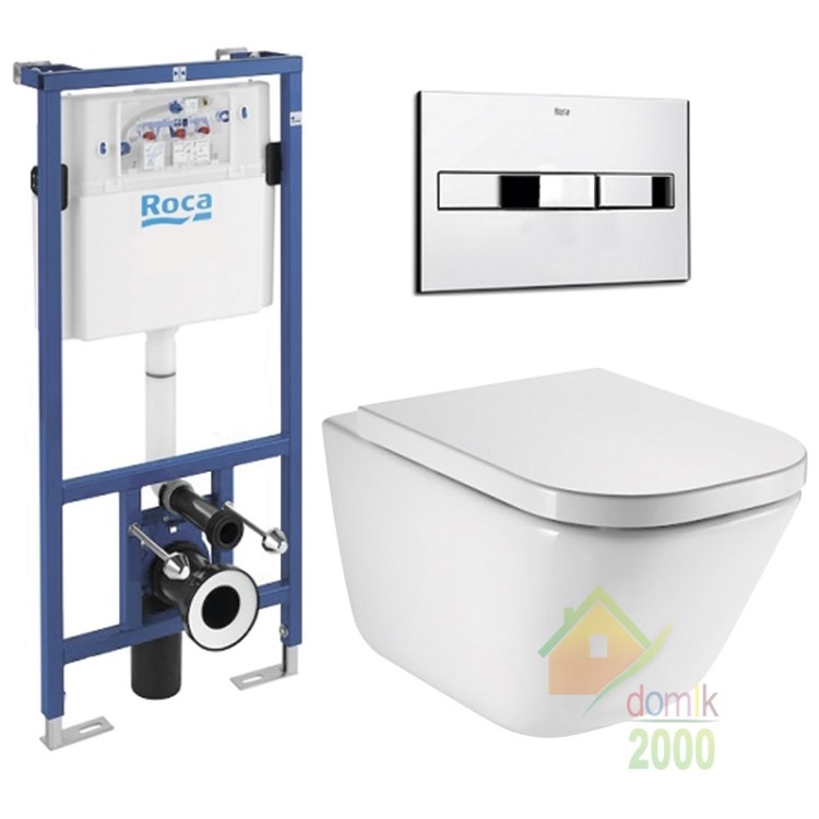 Комплект: GAP Rimless унитаз подвесной, PRO инсталяция для унитаза, кнопка, сиденье твердое slow-closing