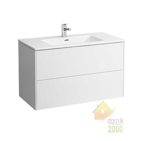 PRO S мебельный комплект: тумба+раковина 100*50см, с 1м отв. под смеситель, с отв. перелива, с интегр. керам. полочками