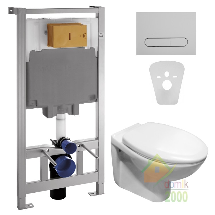 Комплект: FELIZ унитаз подвесной, сидение Slow-closing + VOLLE MASTER Комплект инсталляции 4в1, хром клавиша