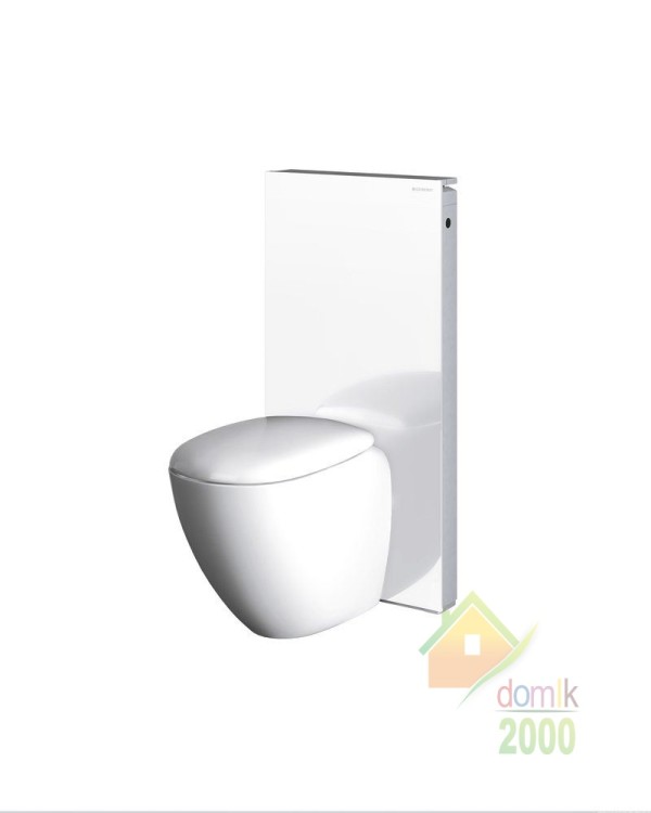 Geberit Monolith Монтажный элемент для напольного унитаза, белое стекло алюминий, высота 114 cm