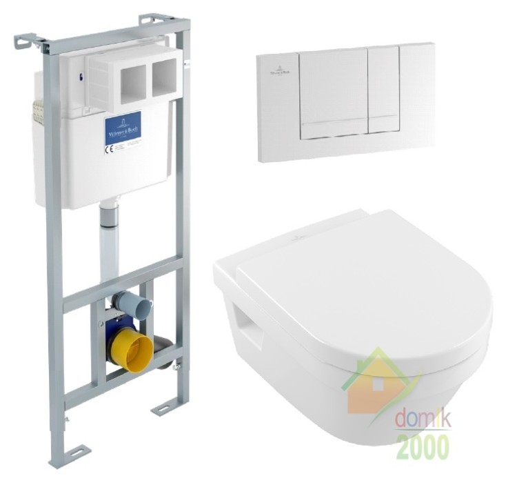 Комплект: ARCHITECTURA унитаз подвесной 37*53см, DirectFlush, сиденье Slow closing+VICONNECT PRO инсталляция+VICONNECT PRO клавиша смыва, хром