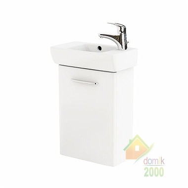 NOVA PRO комплект: умывальник 45cm прямоугольный, правое отверстие + шкафчик для умывальника белый глянец (пол)