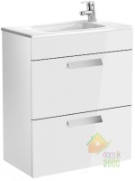 DEBBA тумба  60*46*72см, с 3мя ящ., в комплекте со спец. сифоном, с раковиной з отверстием под смеситель, без ножек, белый глянец