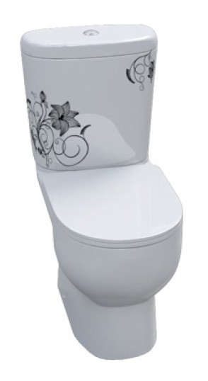 Унитаз Sanita Luxe Art Flora (спуск мех.GEBERIT) c микролитом