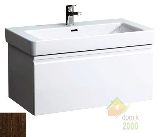 PRO S тумба с раковиной 800*500мм, 1 отверстие для смесителя посередине, с компактным сифоном, цвет венге