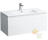 PRO S тумба 1000*500мм, с раковиной, с 1-м отв. под смес. посредине, белый глянец