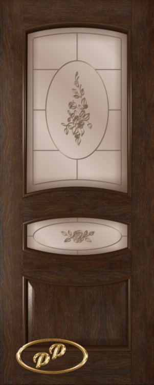 80 Алина (шпон НАТУР. ДУБ тон Каштан сатинат гравировка, рис. Роза (верх+малое)) ДО)