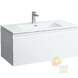 PRO S тумба с раковиной 120*50*60см, с 2мя ящиками, раковина с 1м отв. под смеситель, цвет белый глянец