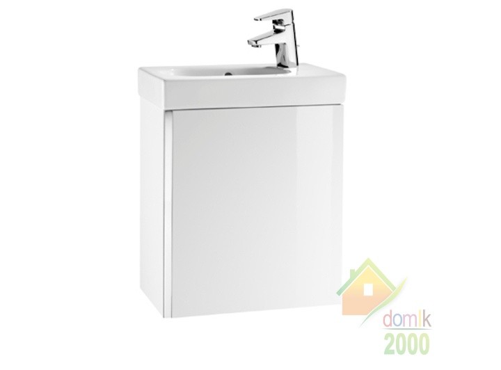 MINI тумба 450*250*575мм, с раковиной с 1-м отв. под смес. справа, подвесная, белый глянец