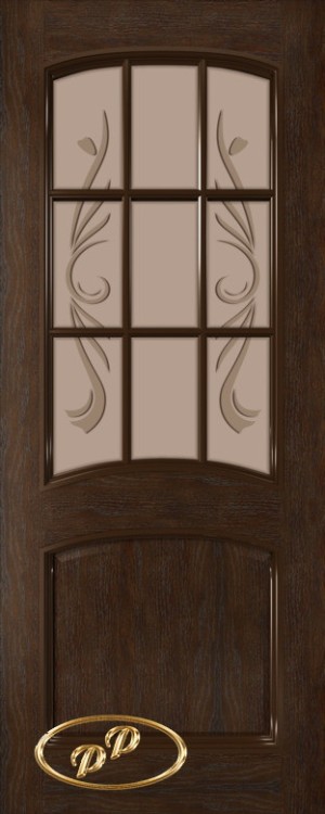 80 Бали шпон НАТУР. ДУБ тон Каштан мат.с рис.Бали на бронзе 2-е матир. ДО