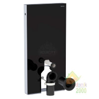 Monolith Монтажный модуль для напольного унитаза, 101 см, подключение под углом 90 градусов, черное стекло