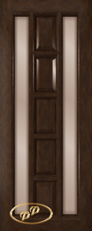 80 Вега шпон НАТУР. ДУБ тон Каштан мат.без рис. на бронзе 2-е матир. (боковое) ДО