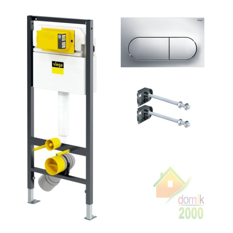 Комплект инсталляции для унитаза Prevista Dry 771973 (3 в 1), клавиша 773748