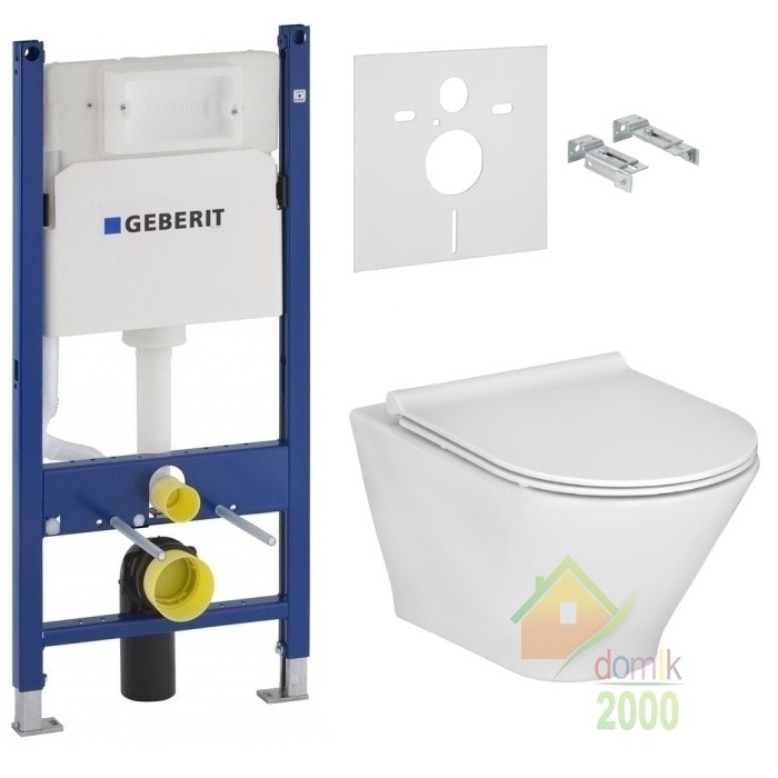 Комплект: GAP ROUND Rimless унитаз подвесной, с сиденьем Slim slow closing, Geberit Duofix монтажный комплект для подв. унитаза, без клавиши